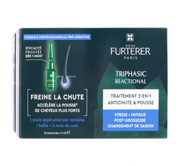Комплекс для волос Furterer TRIPHASIC Antichute & Pousse 12 флаконов по 5 мл
