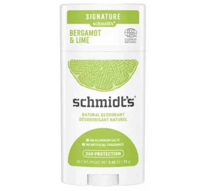 Дезодорант Déodorant Bergamote + Citron Vert SCHMIDT’S 58 мл