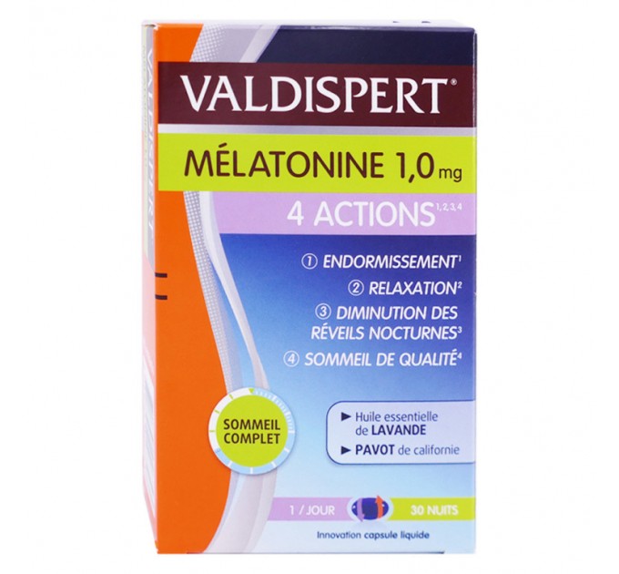 Комплекс от бессоницы Mélatonine 1mg 4 Actions VALDISPERT 30 таблеток