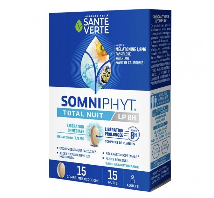 Таблетки от бессоницы Somniphyt Total Night Lp 15 таблеток  