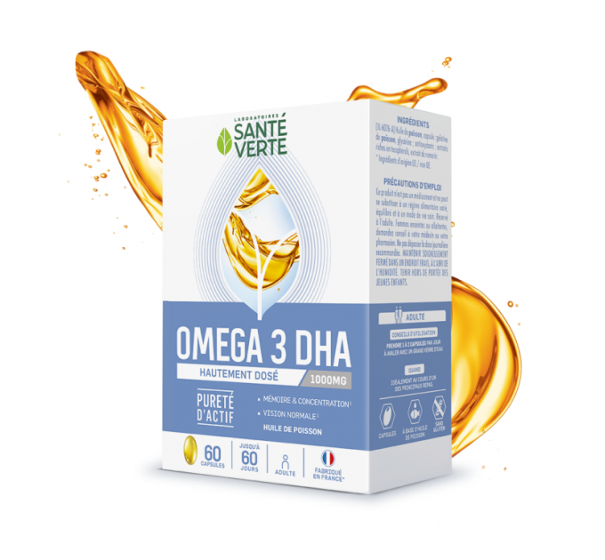 Комплекс для памяти и концентрации OMEGA 3 1000mg DHA de SANTE VERTE 60 капсул