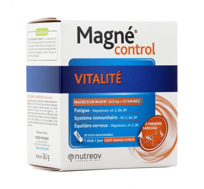Комплекс для энергии и поддержки организма Nutreov Magnecontrol Stress Vitalite 20 стиков