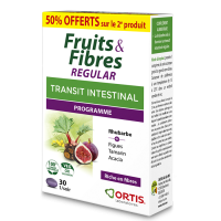 Таблетки для кишечника Ortis Fruits & AFibers Transit Regular 2X30 таблеток