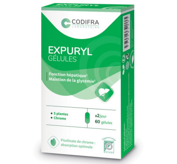 Комфорт пищеварительной и печеночной функций CODIFRA EXPURYL FONCTION HEPATIQUE 60 капсул