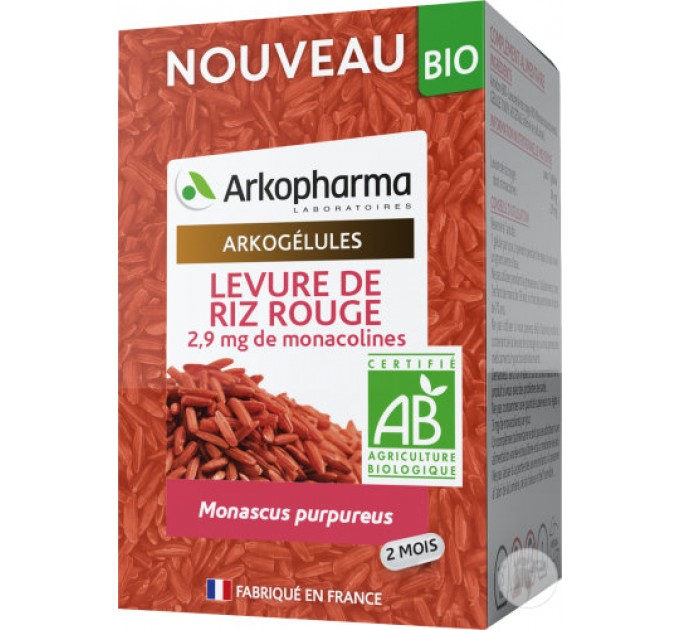 Капсулы дрожжей красного риса Arkopharma Arkogélules Levure de Riz Rouge Bio 60 капсул