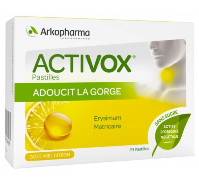 Леденцы для горла мед и лимон Arkopharma Activox Arôme Miel Citron 24 шт