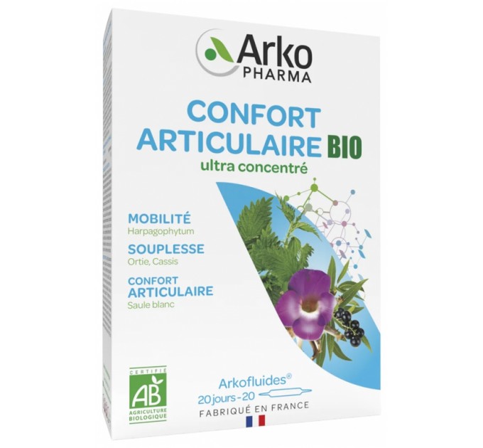 Ампулы для комфорта суставов Arkofluides Confort Articulaire Bio ARKOPHARMA 20 ампул