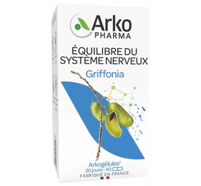 Капсулы гриффония против стресса Arkopharma Arkogélules Griffonia 150 mg 5-HTP 40 капсул