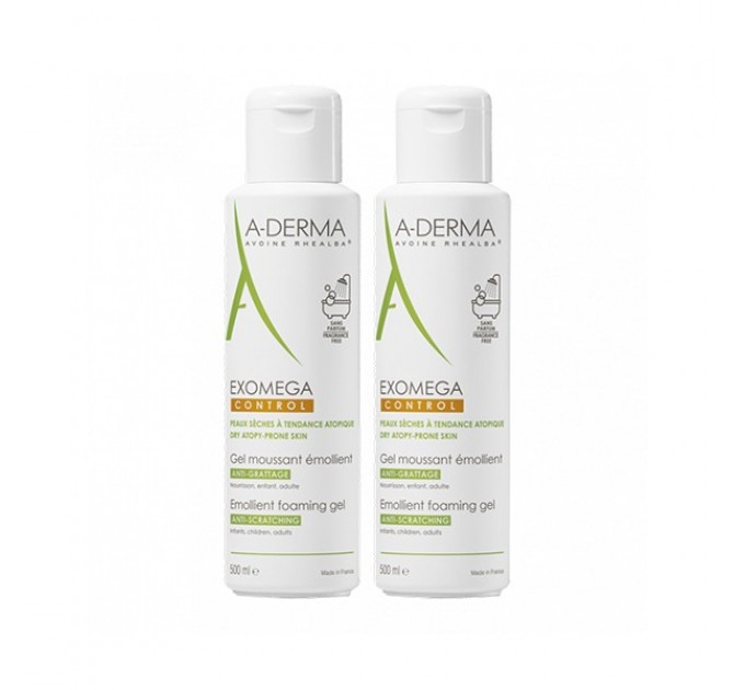 Смягчающий пенящийся гель для лица и тела Exomega Control Emollient Foaming Gel 2x500 мл