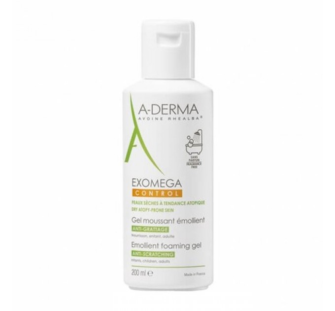 Смягчающий пенящийся гель для сухой кожи EXOMEGA CONTROL от A-DERMA 200 мл