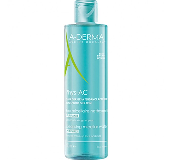 Очищающая мицеллярная вода A-DERMA Eau micellaire purifiante Phys-AC 400мл