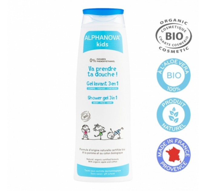 Гель для душа для детей Alphanova kids 3 в 1 250мл