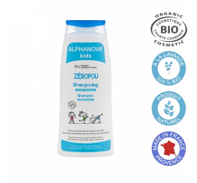 Органический шампунь для профилактики вшей Alphanova kids ZéroPou 200 мл