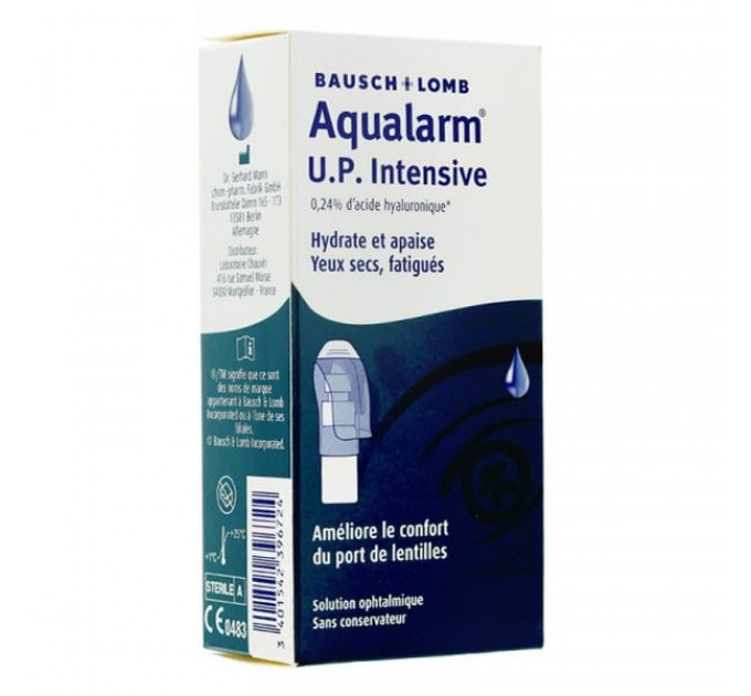 Офтальмологический раствор Bausch lomb Aqualarm Intensive UP 10 мл