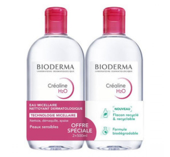 Мицеллярная вода Créaline H2O от Bioderma 2*500 мл