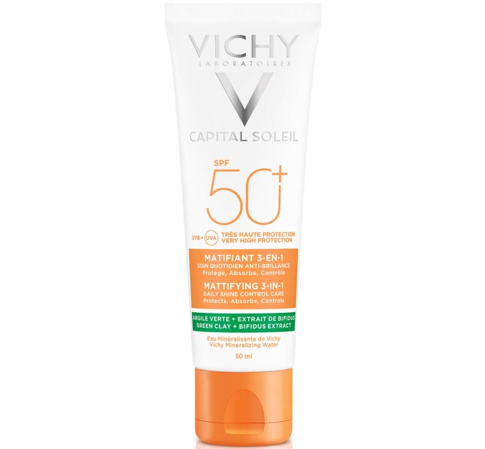Матирующий солнцезащитный крем Vichy Capital Soleil Matifiant 3-in-1 SPF50+ 50 мл