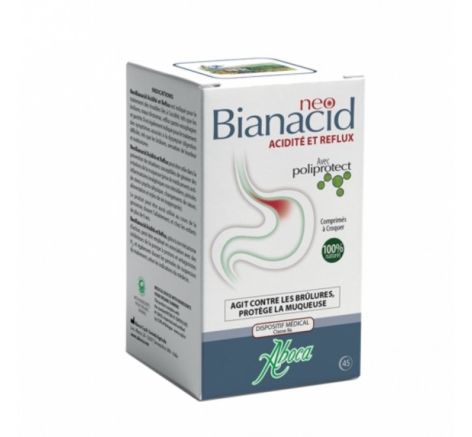 Таблетки от гастрита и изжоги Aboca Neo Bianacid Acidite Et Reflus 14 таб