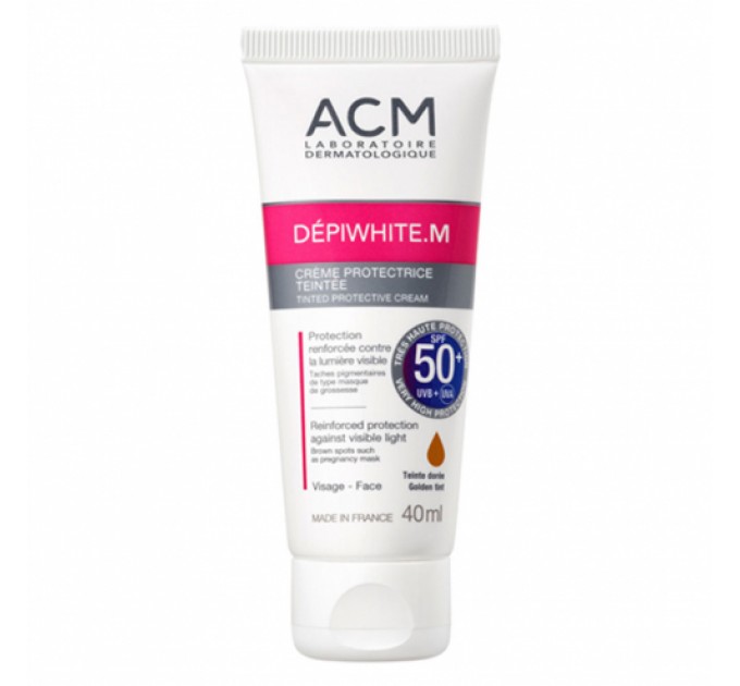Солнцезащитный крем с тонирующим эффектом SPF50 ACM Dépiwhite.M