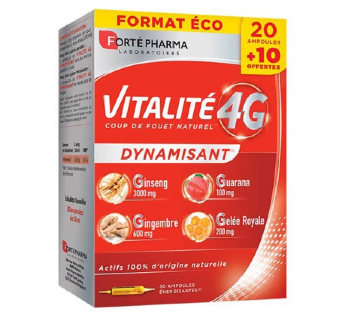 Витаминный комплекс с женьшенем DYNAMIZING 4G VITALITY FORTÉ PHARMA 10 ампул