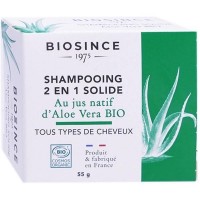 Твердый шампунь 2 в 1 с алое вера BIOSINCE Organic Aloe vera 55г