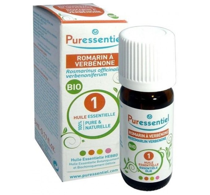 Эфирное масло розмарина puressentiel с органическим вербеноном 5 мл