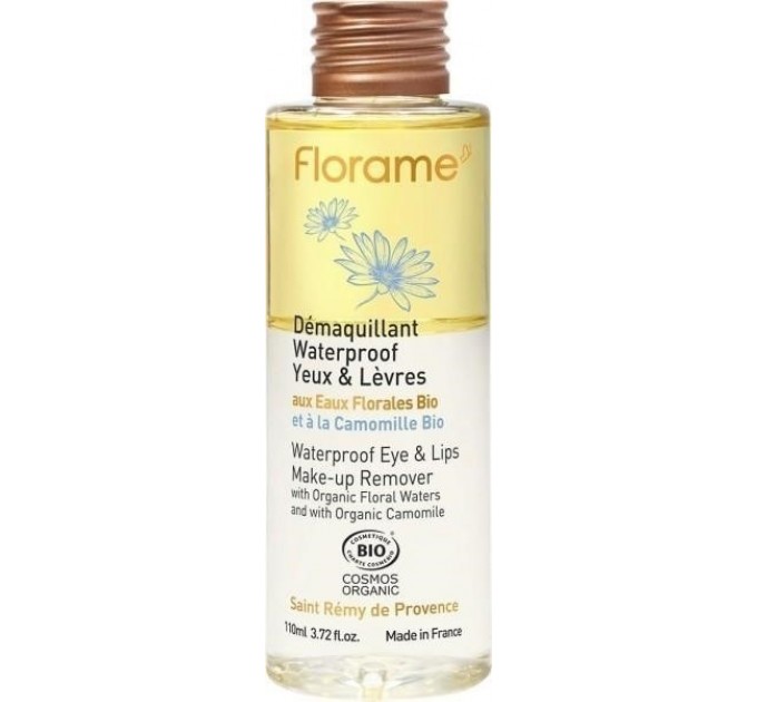 Водостойкая жидкость для снятия макияжа Démaquillant Waterproof Bio Yeux & Lèvres Florame 110 мл