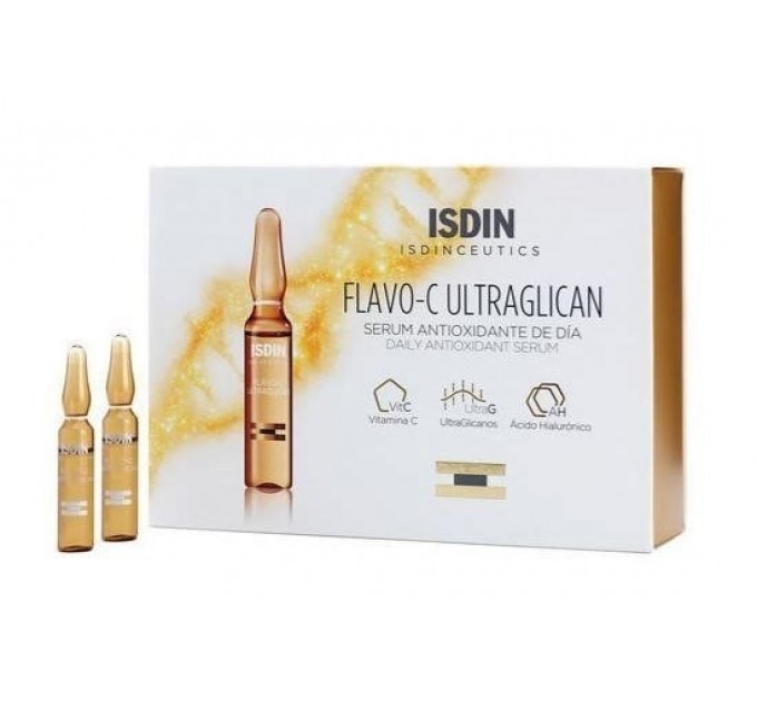 Антивозрастная сыворотка Isdin Flavo-C Ultraglican 10 флаконов по 2 мл