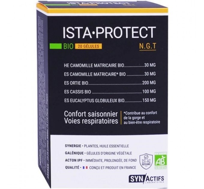 Капсулы Aragan Synactifs Ista Protect Bio для комфорта дыхательных путей 20 капсул