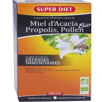 Комплекс для иммунитета с прополисом Superdiet MIEL D'ACACIA-PROPOLIS-POLLEN 20 флаконов  