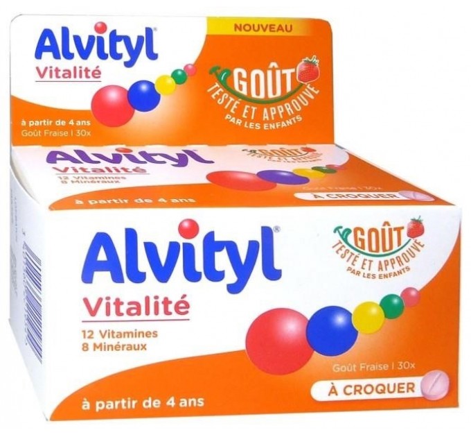 Витамины Alvityl Vitalité Immunité 30 жевательных таблеток со вкусом клубники