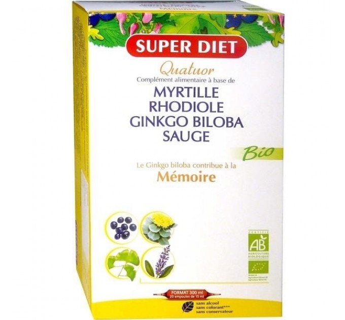 Комплекс для памяти Quatuor Mémoire de SUPER DIET 20 флаконов