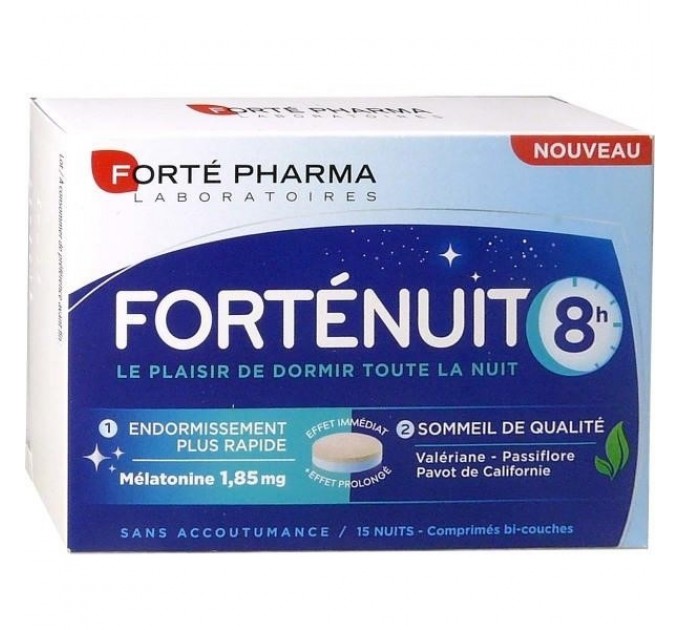 Таблетки от бессоницы и стресса FORTE NUIT 8H со скидкой FORTE PHARMA 15 таблеток