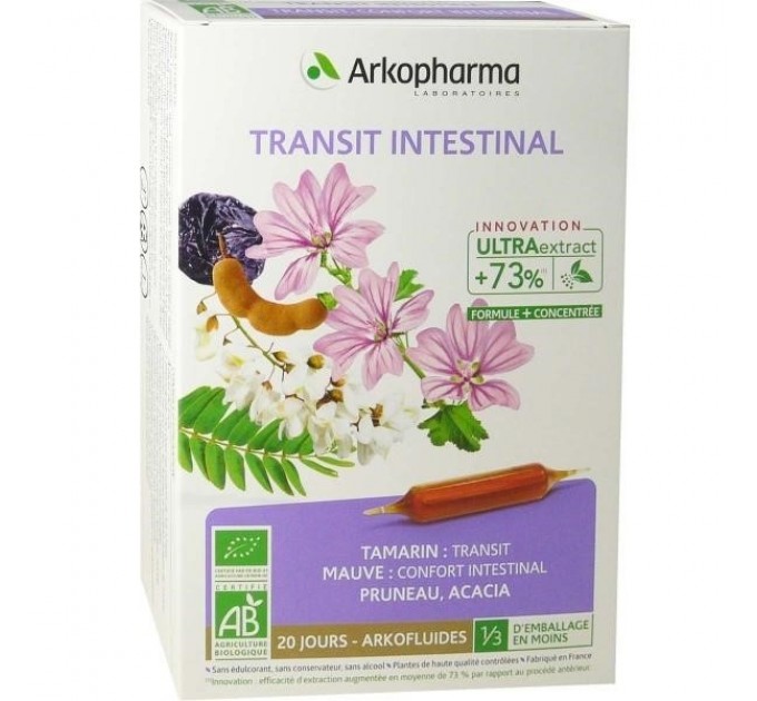 Средство от кишечных расстройств Arkopharma Intestinal Transit 20 флаконов по 10 мл