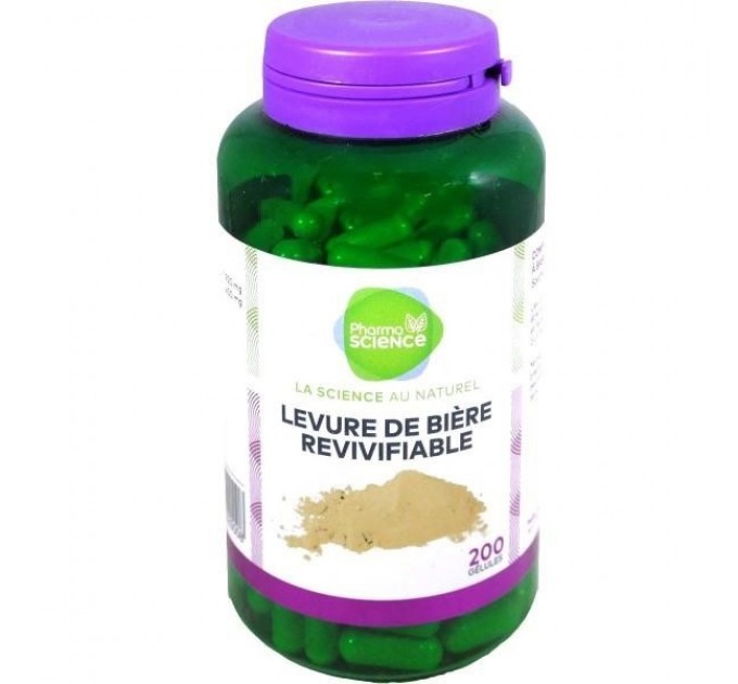Пивные дрожжи Pharmascience Levure de Bière Revivifiable 200 капсул