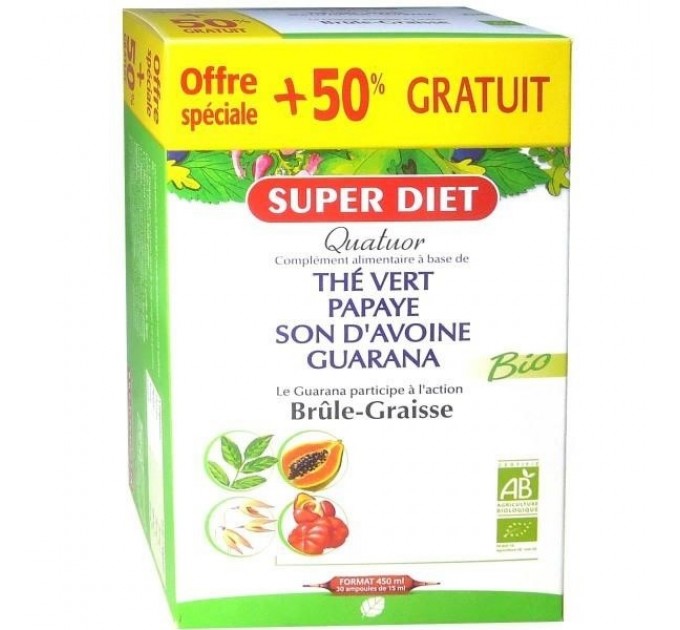 Жиросжигатель Quatuor Brûle Graisse от SUPER DIET 30 ампул