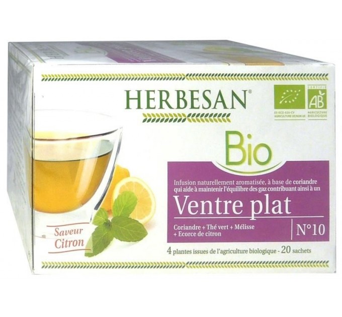 Чай для похудения плоский живот Herbsan Ventre Plat n ° 10 20 пакетиков