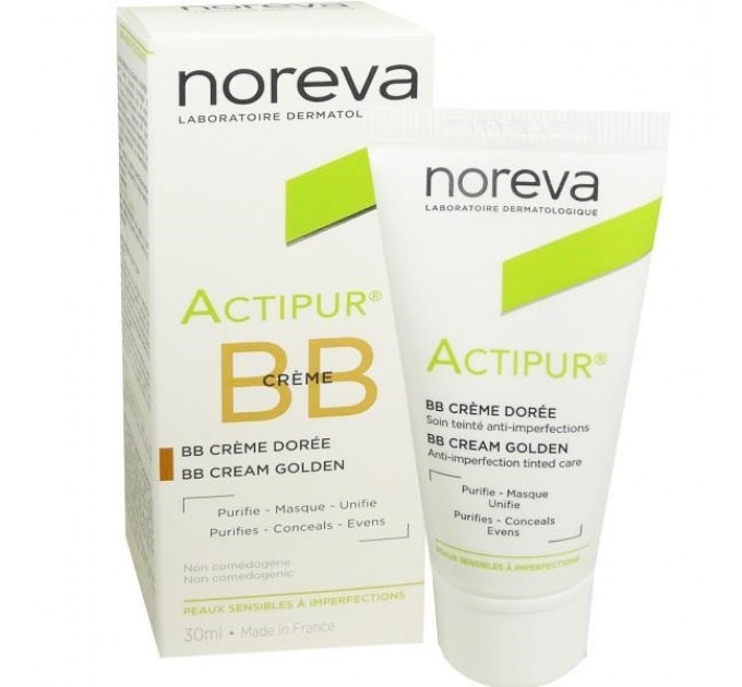 Матирующий ВВ крем против прыщей с золотым оттенком Actipur clear Noreva BB Gold