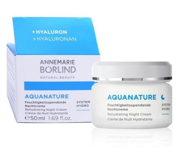 Увлажняющий ночной крем с гиалуроновой кислотой BORLIND AQUANATURE CREME DE NUIT HYDRATANTE + HYALURON 50 мл