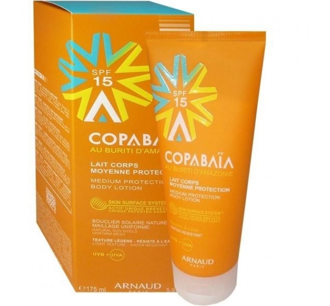 Солнцезащитное молочко lait Corps SPF15 Copabaïa INSTITUTS ARNAUD 175 мл