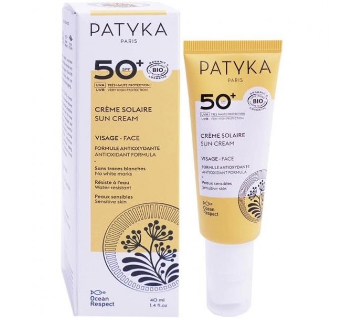 Солнцезащитный крем для лица SPF50 Patyka Solaire Visage Creme 40 ml