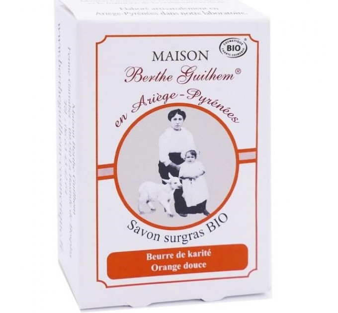 Мыло с маслом Ши и апельсином Berthe Guilhem Organic Surgras 100 г  