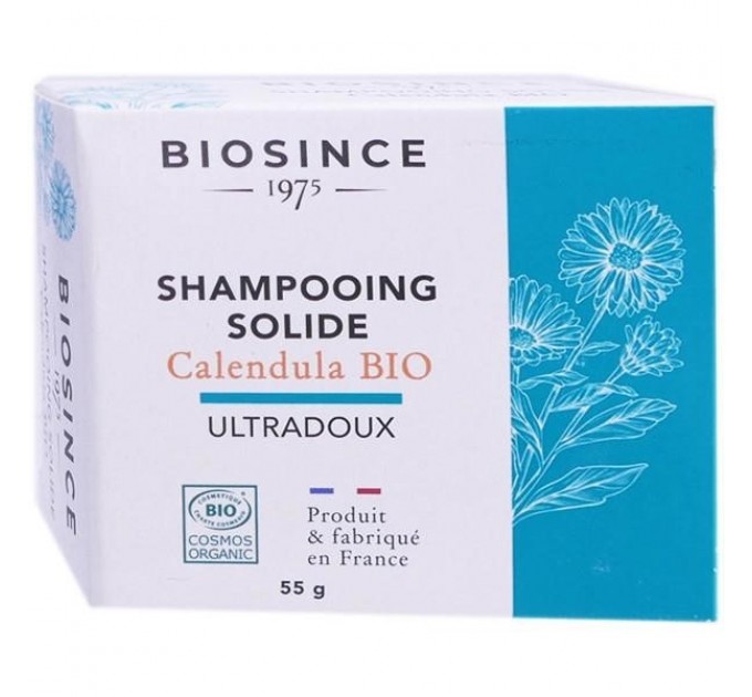 Ультра-мягкий твердый шампунь с календулой Shampooing Solide Calendula Bio BIOSINCE 55г