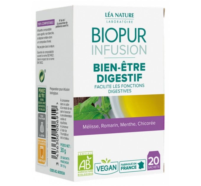Настойка для улучшения пищеварения Biopur Infusion Bien-Être Digestif 20 саше