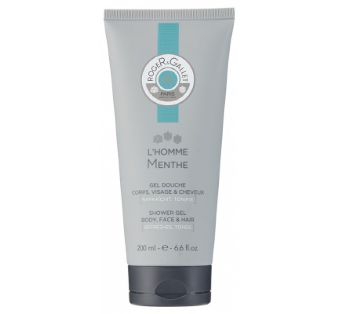  Гель для душа с мятой Roger & Gallet L'Homme Mint Body Face & Hair Shower Gel 200мл