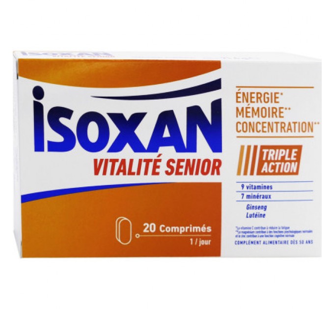 Витамины для взрослых от 50 лет Isoxan Senior Vitality 50+ 20 таблеток