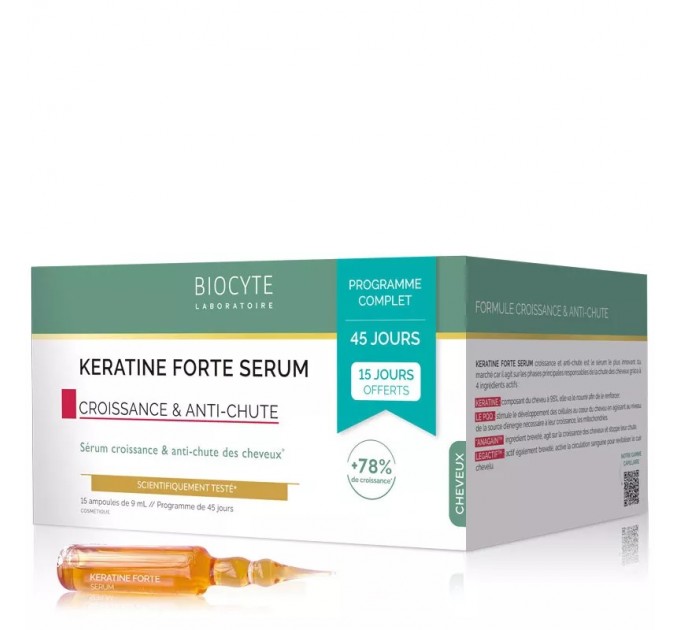 Сыворотка против выпадения волос BIOCYTE Keratine Forte Serum 15  ампул