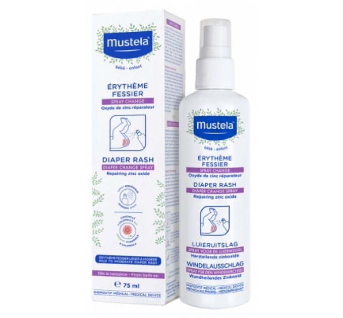 Спрей от опрелостей для младенцев Mustela Érythème Fessier Spray Change 75 мл