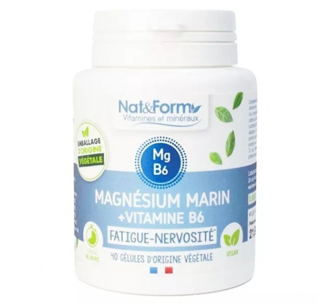 Морской магний витамин B6 NAT & FORM MAGNESIUM MARIN 80 капсул