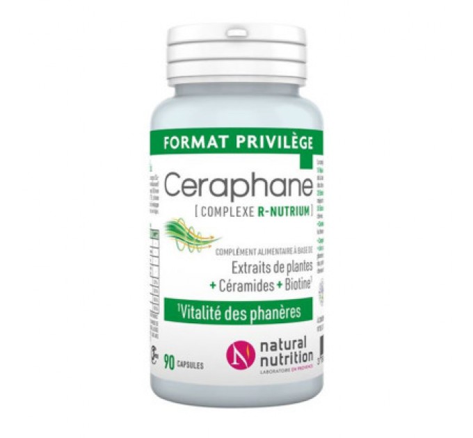 Витамины для укрепления волос и кожи NATURAL NUTRITION CERAPHANE 90 капсул