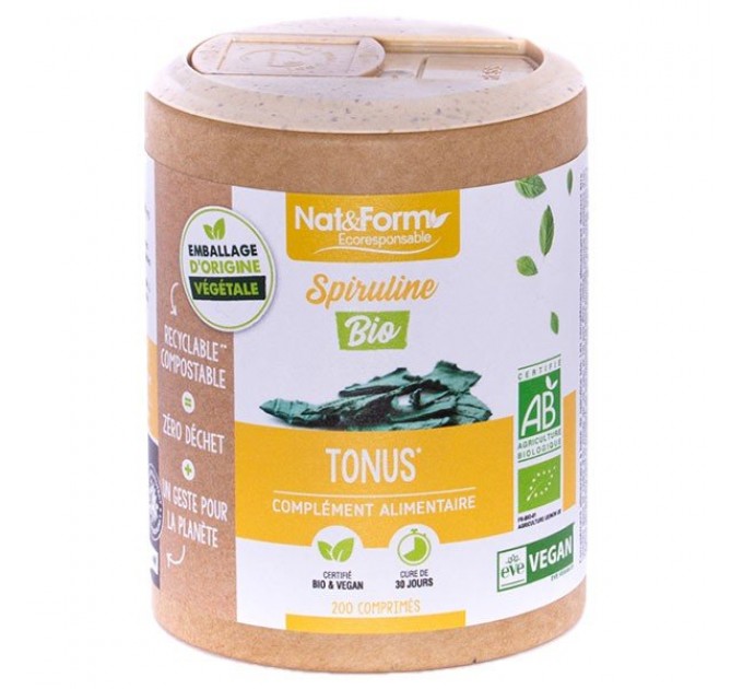 Натуральная спирулина Spiruline Nat & Form 200 капсул